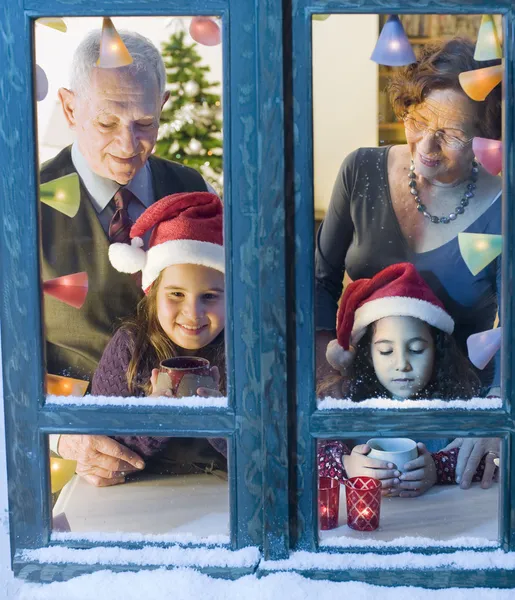 Kerst venster — Stockfoto