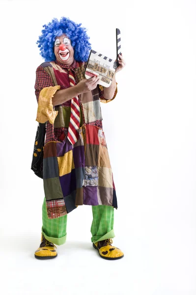 Klaun drží klapky — Stock fotografie