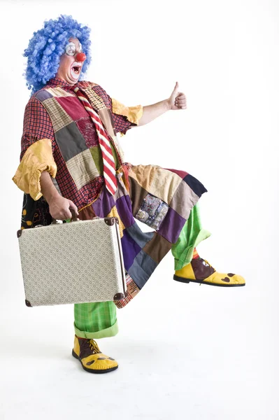 小丑 suitecase — 图库照片