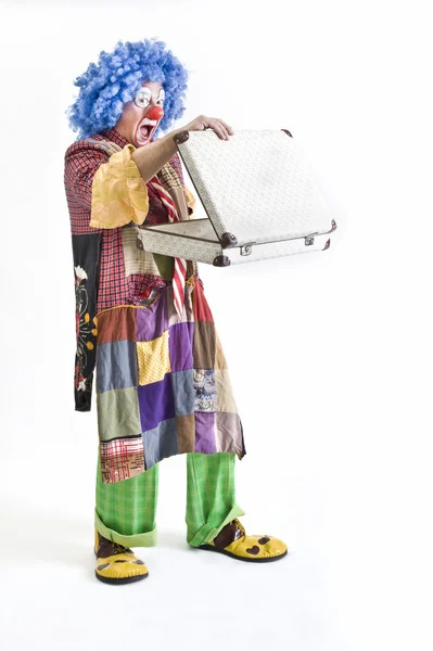 Чемодан клоуна — стоковое фото