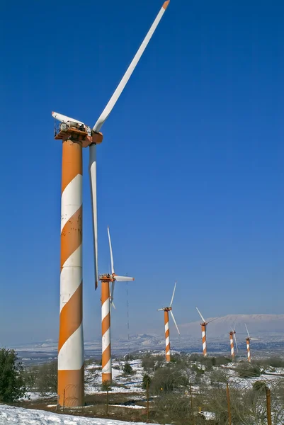 Větrné turbíny v Golanské výšiny — Stock fotografie