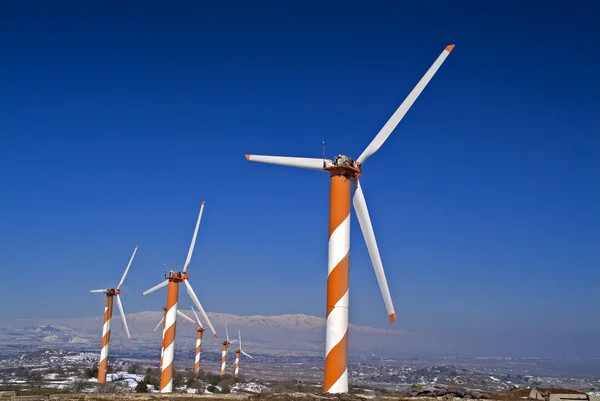 Větrné turbíny v Golanské výšiny — Stock fotografie