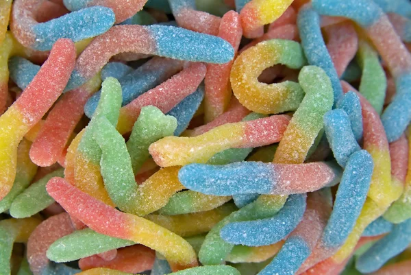 Gummy gelei wormen snoepjes — Stockfoto