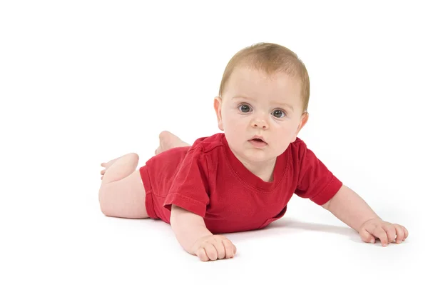 Portrait of a six months old baby red — Stock Photo, Image