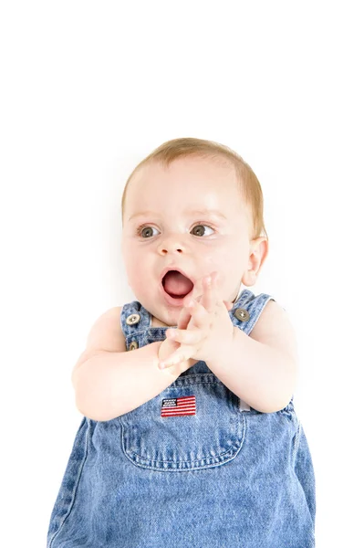 Six month old baby overall — Stock Photo, Image
