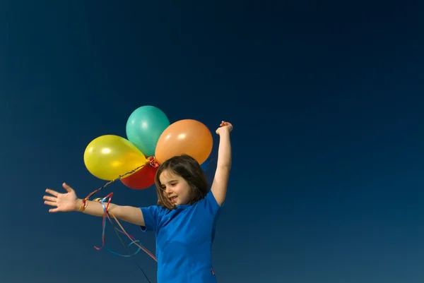 Dívka a balóny — Stock fotografie