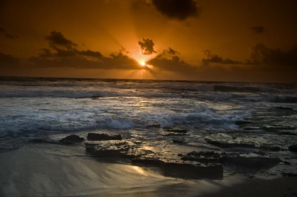 Пляж заходу сонця — стокове фото
