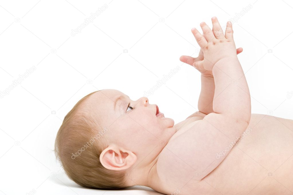 Six month old baby claping hands
