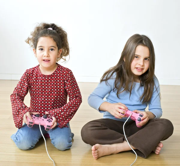 Two girls playstation — Stock Photo, Image