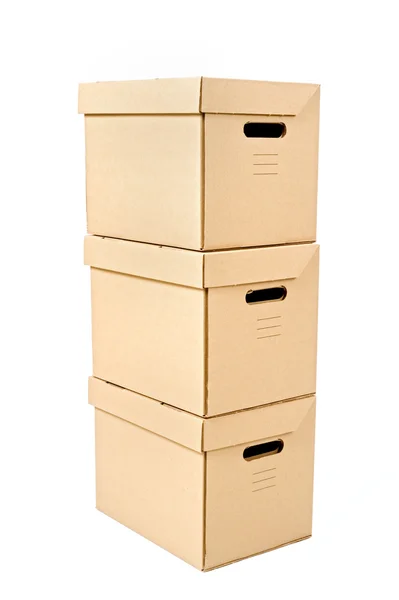 Tři krabice — Stock fotografie