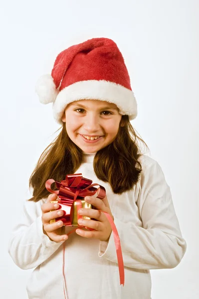 Chica con regalo de Navidad — Foto de Stock