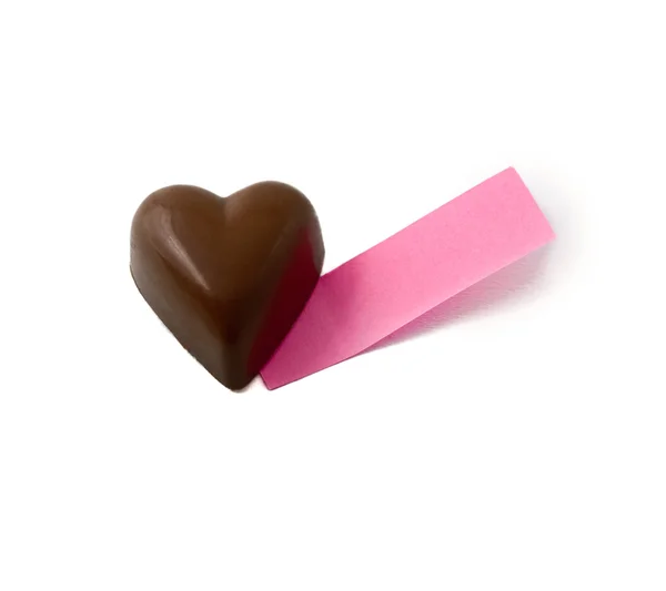 Σημείωση σοκολάτας καρδιά — Φωτογραφία Αρχείου