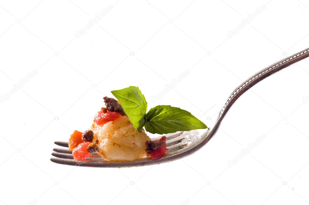 Gnocchi on fork