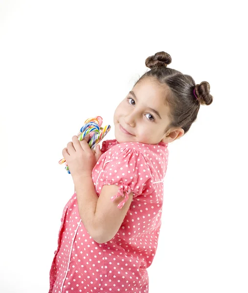 Dívka s bonbony — Stock fotografie