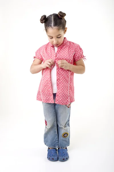 Jovem menina vestir — Fotografia de Stock