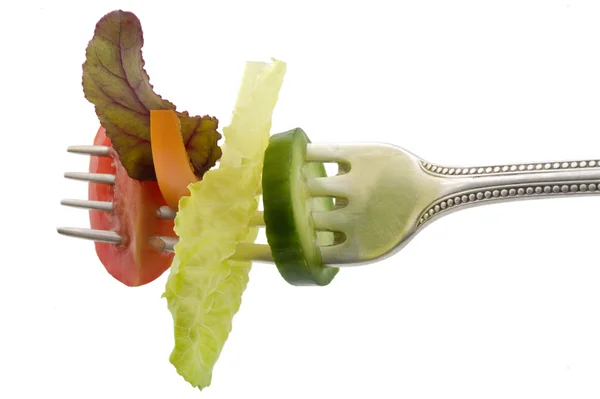 Salata çatalı üzerinde — Stok fotoğraf