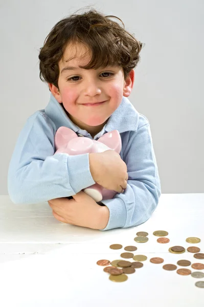 Jongen piggy bank — Stockfoto
