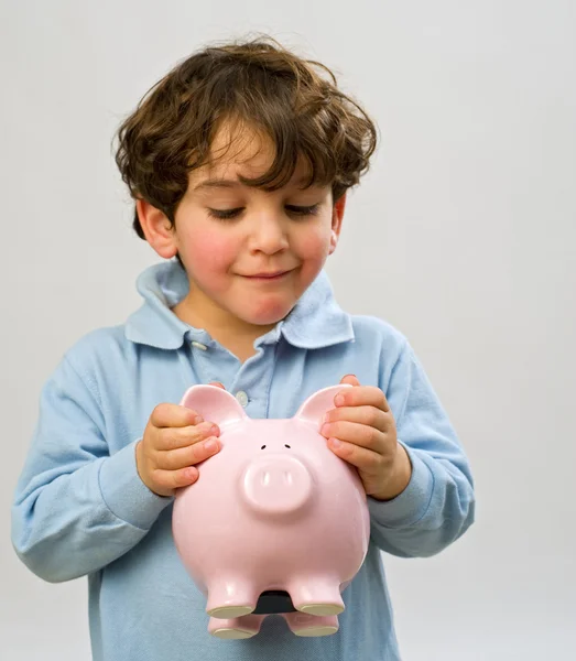 Jongen piggy bank — Stockfoto