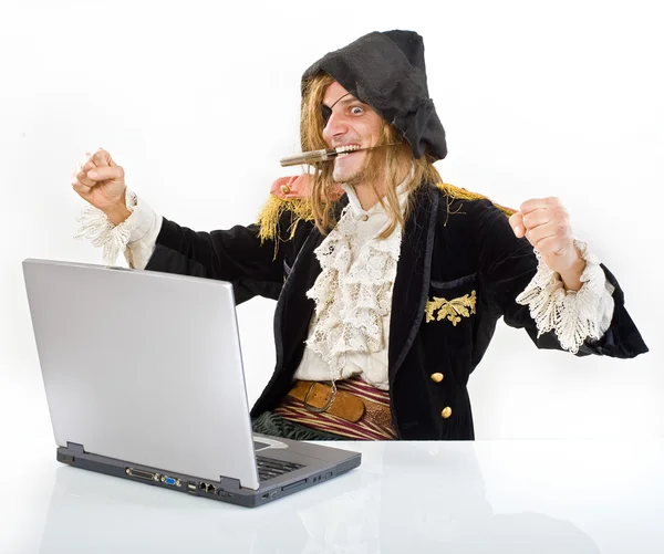 Pirate computer — Stock Photo, Image