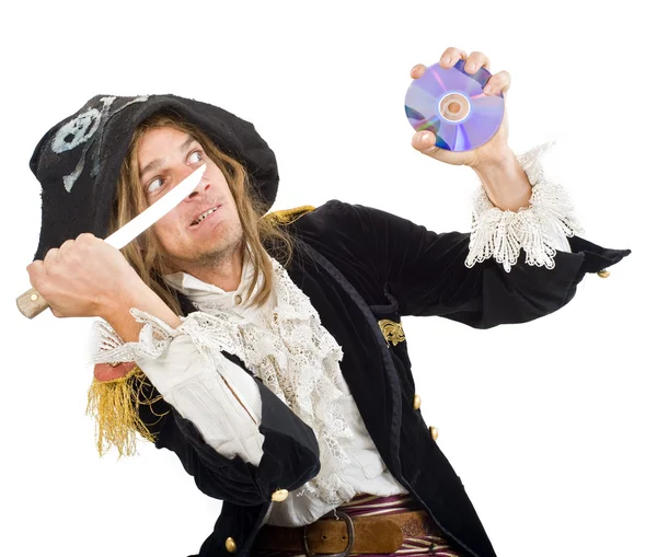 Pirata e CD — Fotografia de Stock