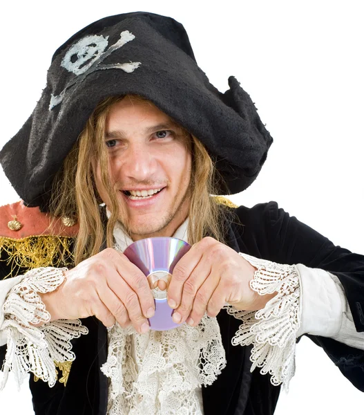 Pirate and CD — Stock Photo, Image