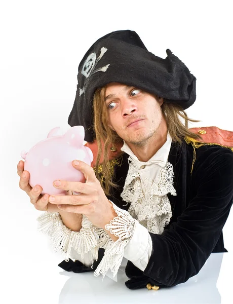 Pirata i skarbonka — Zdjęcie stockowe