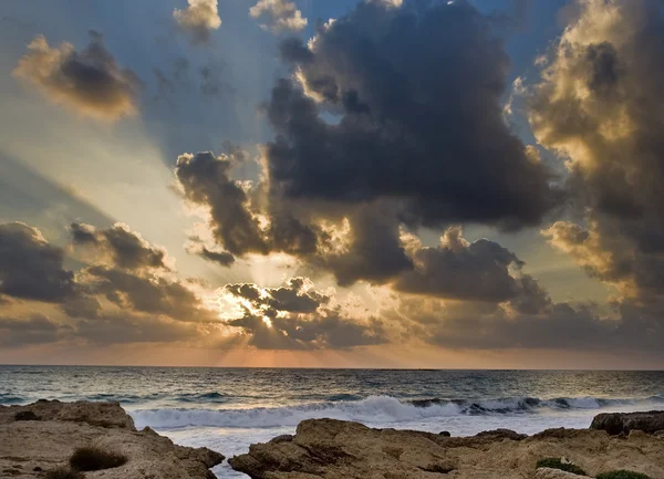 Strand zonsondergang — Stockfoto
