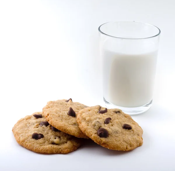 Chocolate chip cookies and milk Stock Image