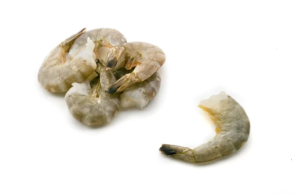 Groupe de crevettes crues sans tête — Photo
