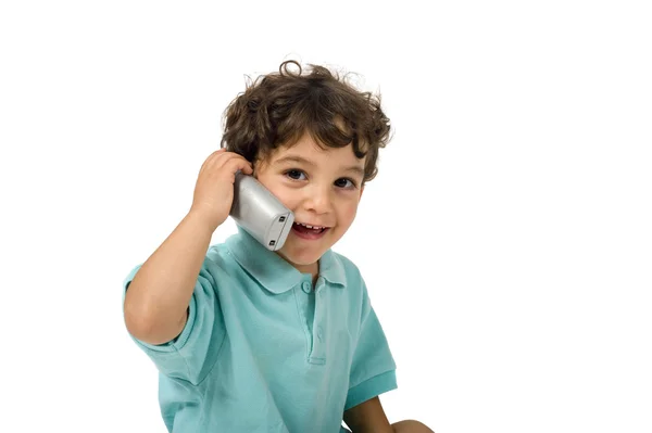 Niño hablando por teléfono —  Fotos de Stock