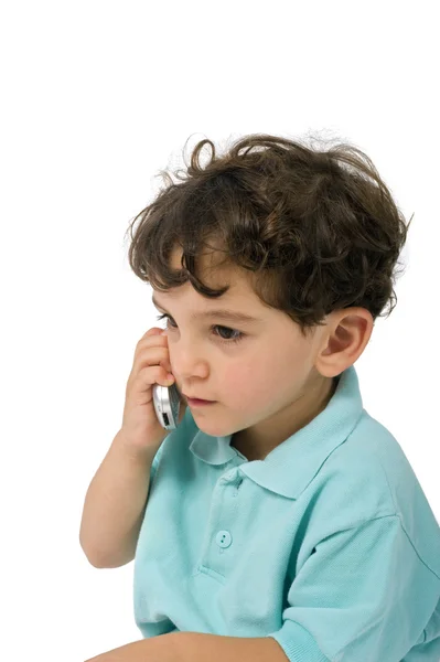 Niño hablando por teléfono — Foto de Stock
