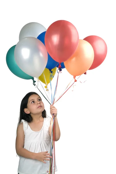 Lány és ballonok — Stock Fotó