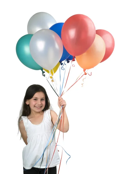 女孩和气球 — 图库照片