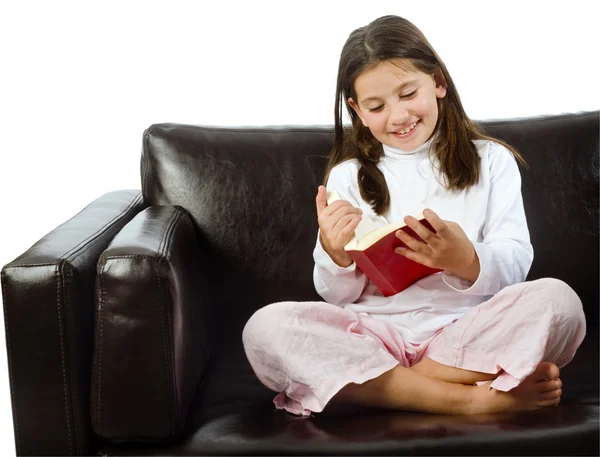 Fille lisant un livre — Photo