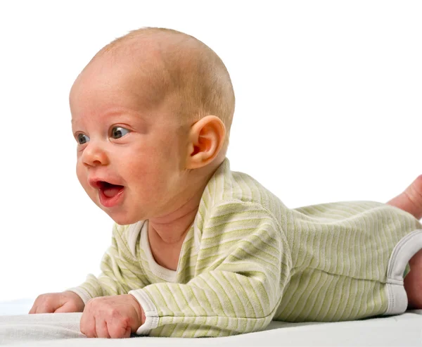 Baby on stomach — Stock Photo, Image
