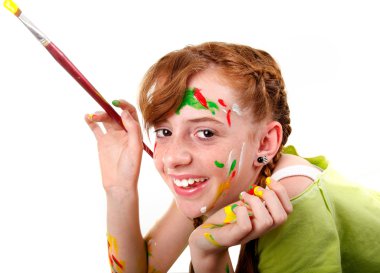 Happy young artist clipart