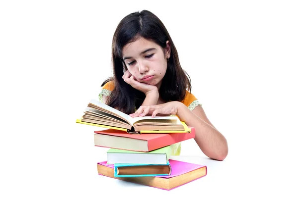 Pensive schoolgirl — Stock Photo, Image