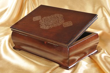 Wooden box for keeping valuables clipart