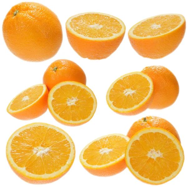 Conjunto de frutas frescas de laranja — Fotografia de Stock