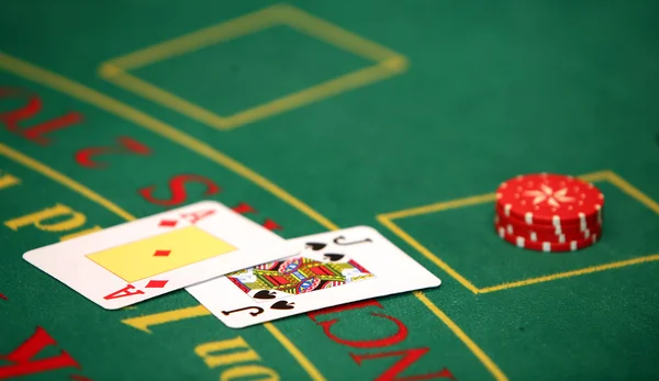 Blackjack in casino — Stockfoto