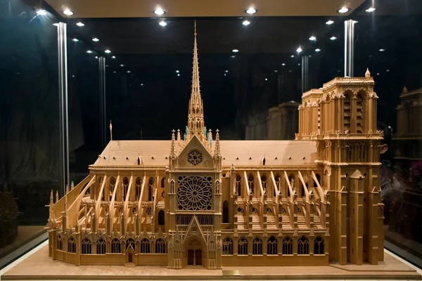 大教堂巴黎圣母院的模型 — 图库照片