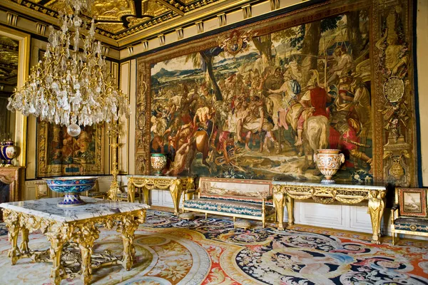 Interior no castelo Fontainebleau Fotografia De Stock