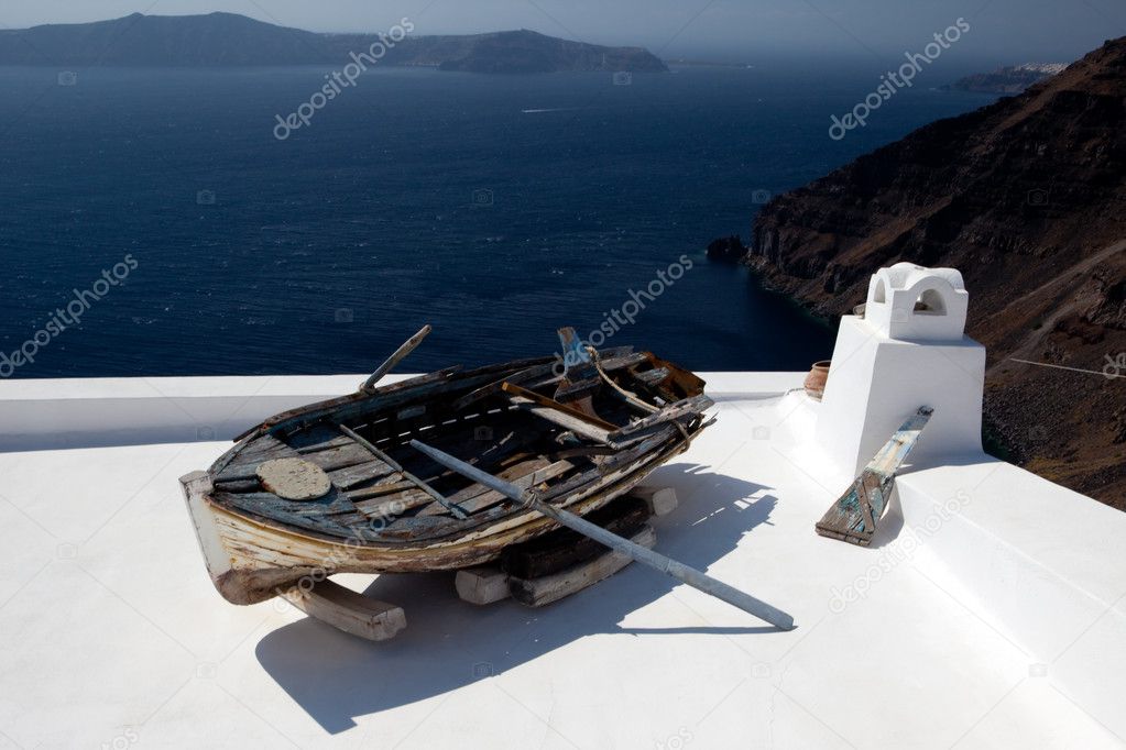 Old boat on a roof