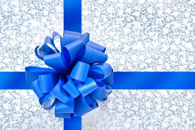 Blue bow from ribbon clipart