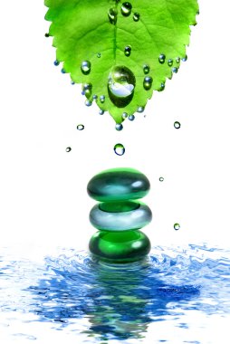 Spa shiny stones in water clipart