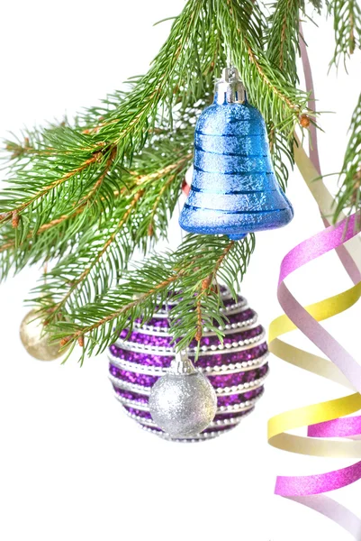 Jul dekoration på gran träd — Stockfoto