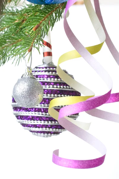 Jul dekoration på gran träd — Stockfoto
