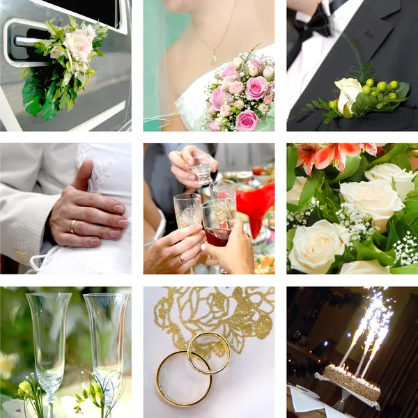 Set foto matrimonio a colori — Foto Stock