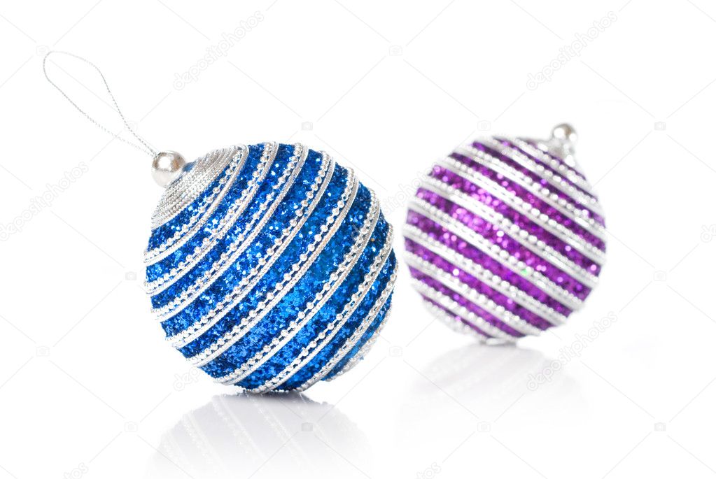 Pink and blue christmas balls