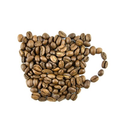 Coffee cup from coffee beans clipart